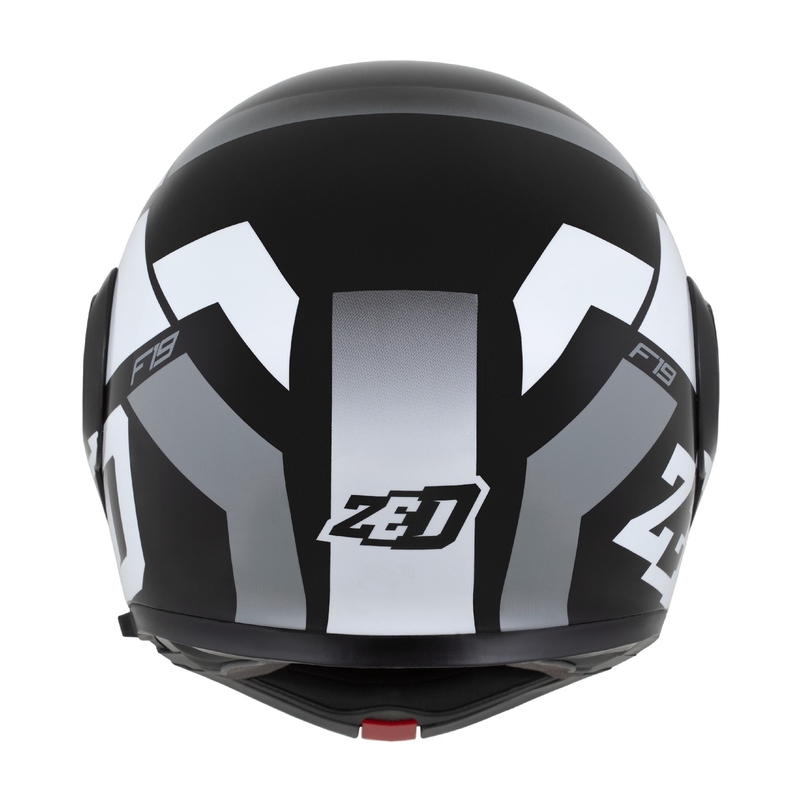 Klappbarer Motorradhelm ZED F19 schwarz-weiß-grau