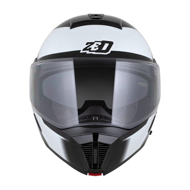 Klappbarer Motorradhelm ZED F19 schwarz-weiß-grau