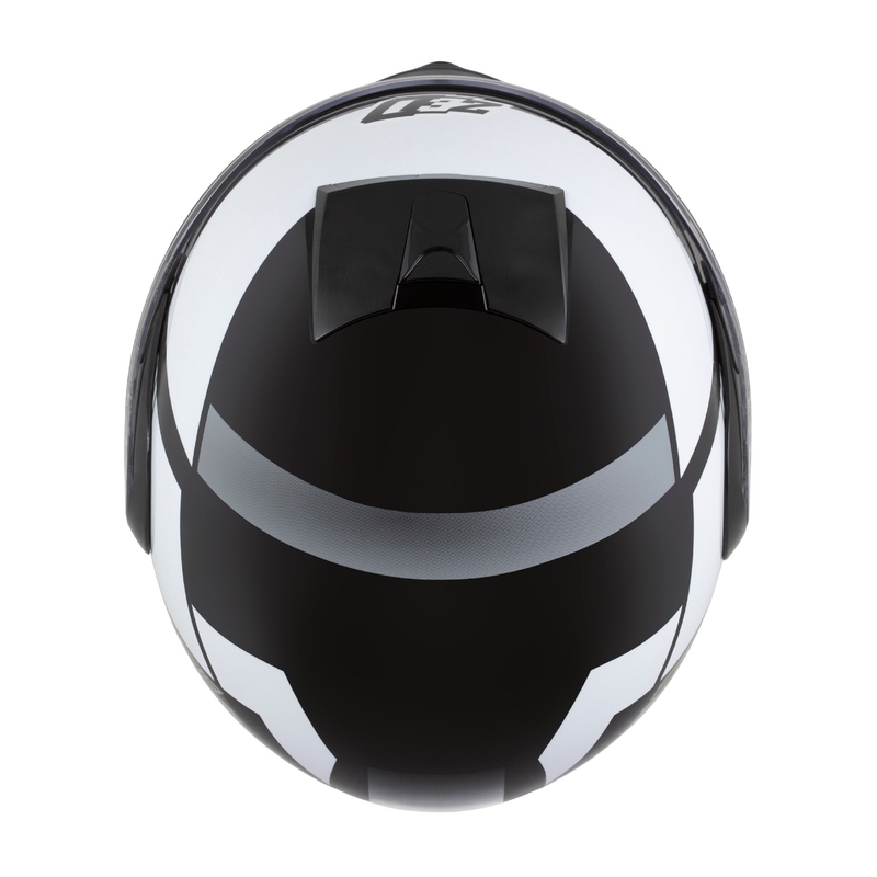 Klappbarer Motorradhelm ZED F19 schwarz-weiß-grau