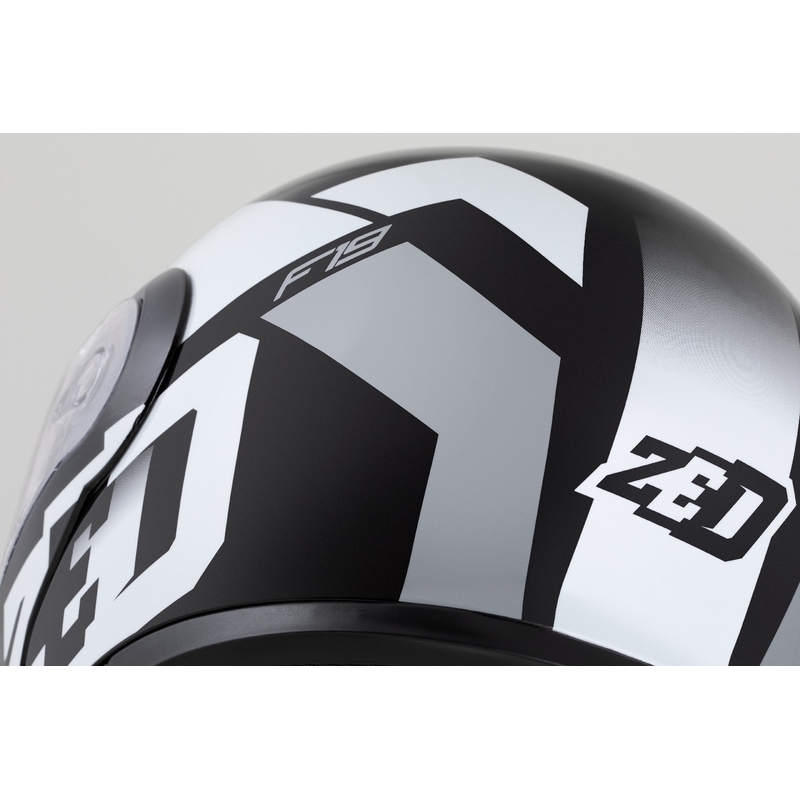 Klappbarer Motorradhelm ZED F19 schwarz-weiß-grau