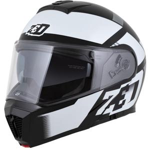 Klappbarer Motorradhelm ZED F19 schwarz-weiß-grau