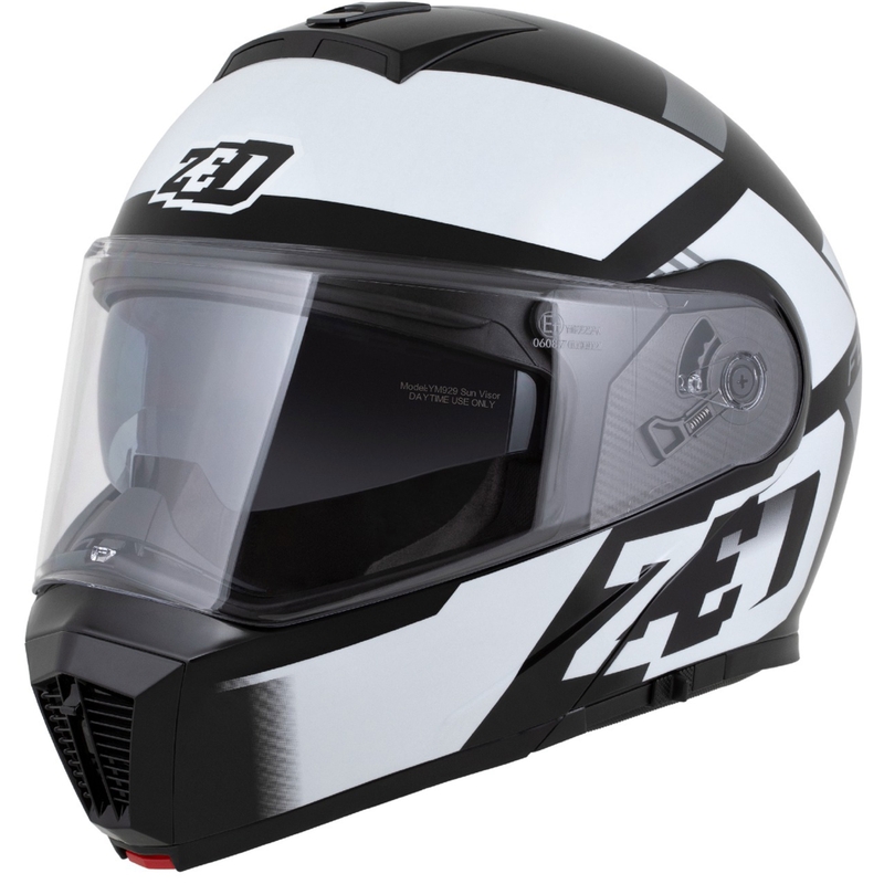 Klappbarer Motorradhelm ZED F19 schwarz-weiß-grau