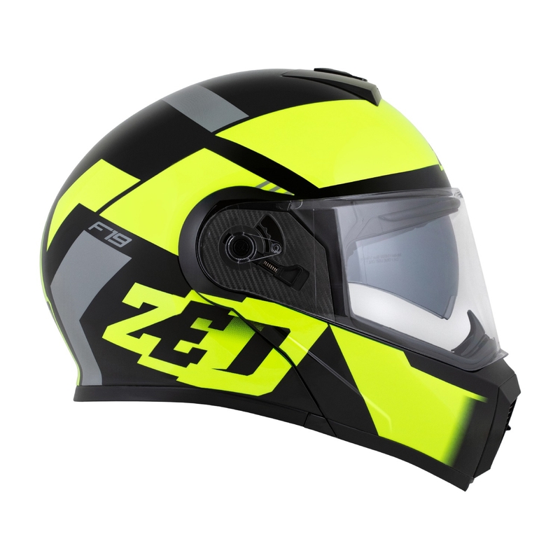 Klappbarer Motorradhelm ZED F19 Schwarz-Fluogelb