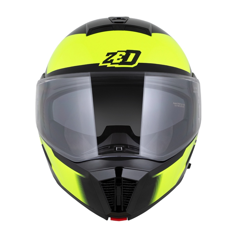 Klappbarer Motorradhelm ZED F19 Schwarz-Fluogelb