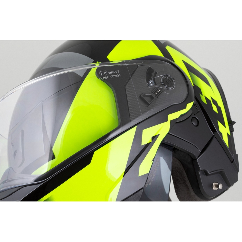 Klappbarer Motorradhelm ZED F19 Schwarz-Fluogelb