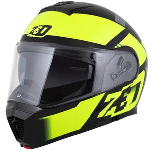 Klappbarer Motorradhelm ZED F19 Schwarz-Fluogelb
