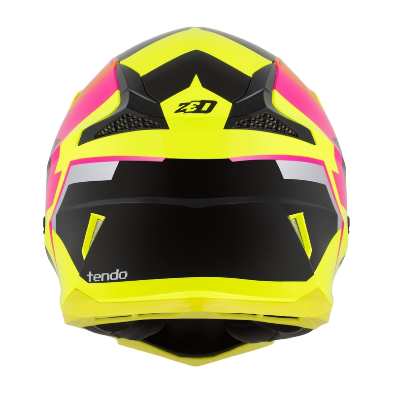 Kinder-Motocross-Helm ZED X1.9 Tendo fluo gelb-rosa-orange-schwarz