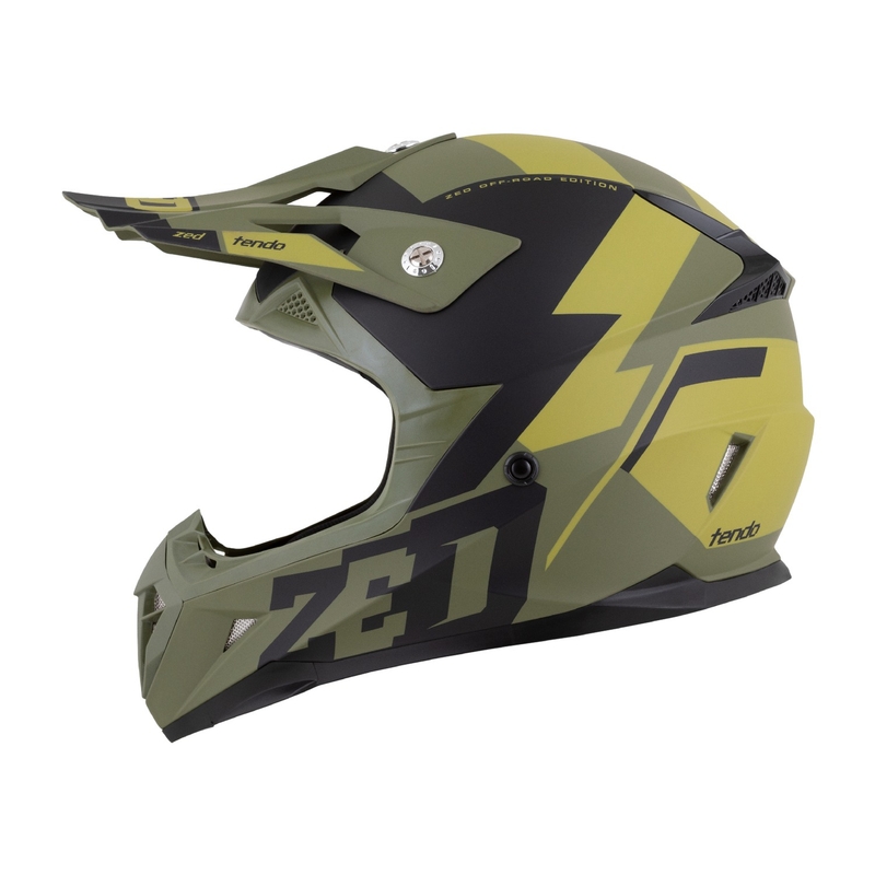 Kinder-Motocross-Helm ZED X1.9 Tendo dunkelgrün-hellgrün