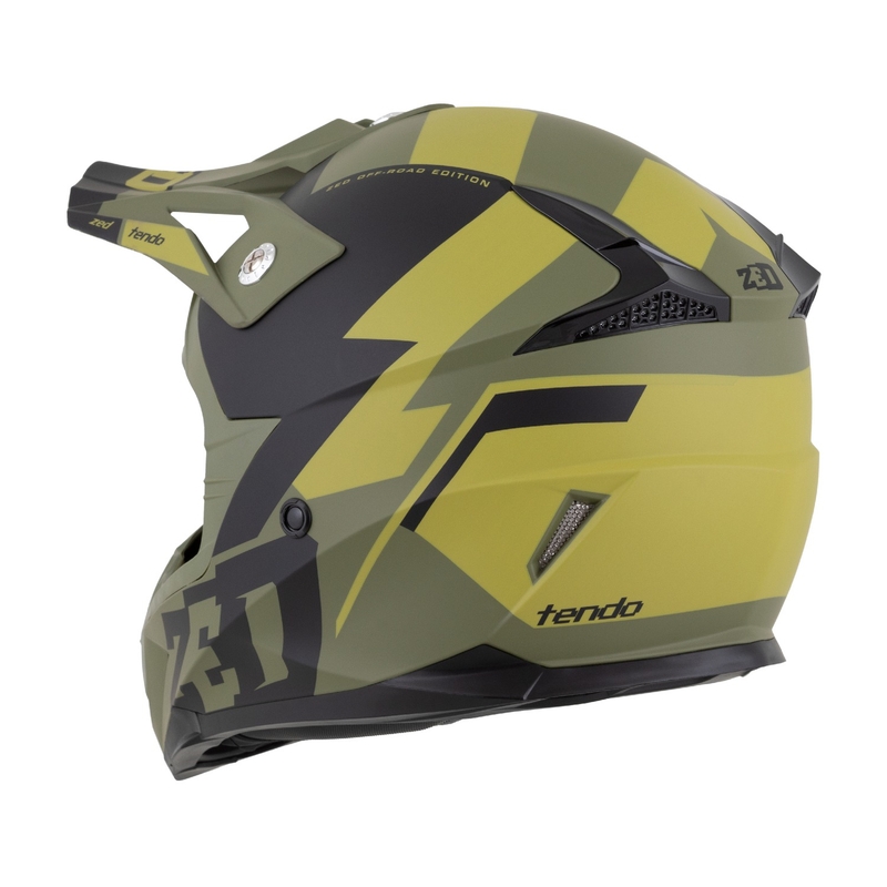Kinder-Motocross-Helm ZED X1.9 Tendo dunkelgrün-hellgrün