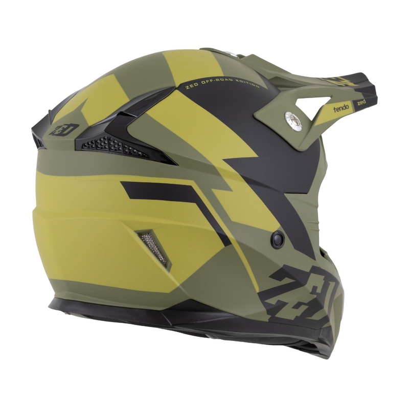 Kinder-Motocross-Helm ZED X1.9 Tendo dunkelgrün-hellgrün