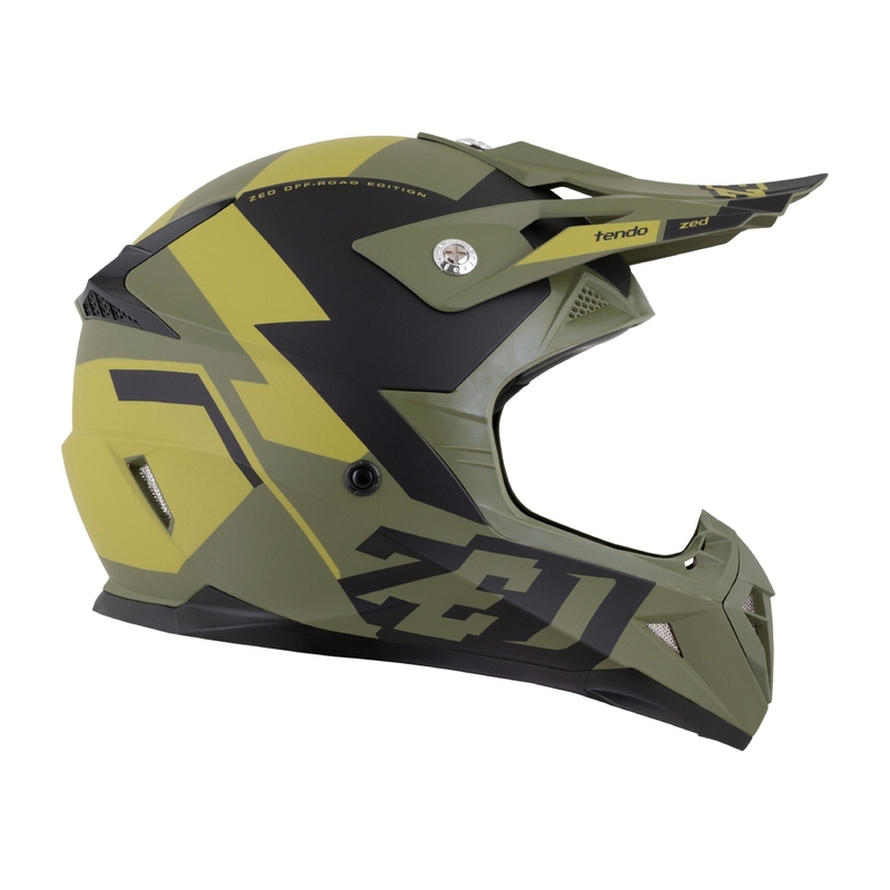 Kinder-Motocross-Helm ZED X1.9 Tendo dunkelgrün-hellgrün