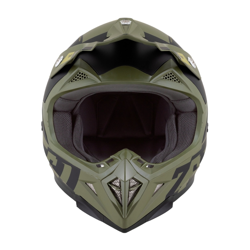 Kinder-Motocross-Helm ZED X1.9 Tendo dunkelgrün-hellgrün