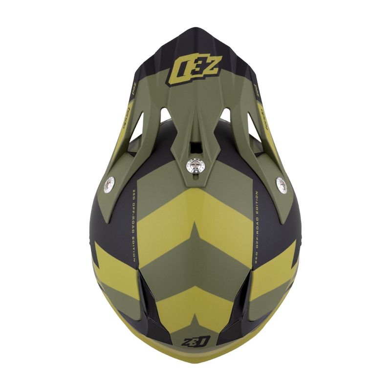 Kinder-Motocross-Helm ZED X1.9 Tendo dunkelgrün-hellgrün