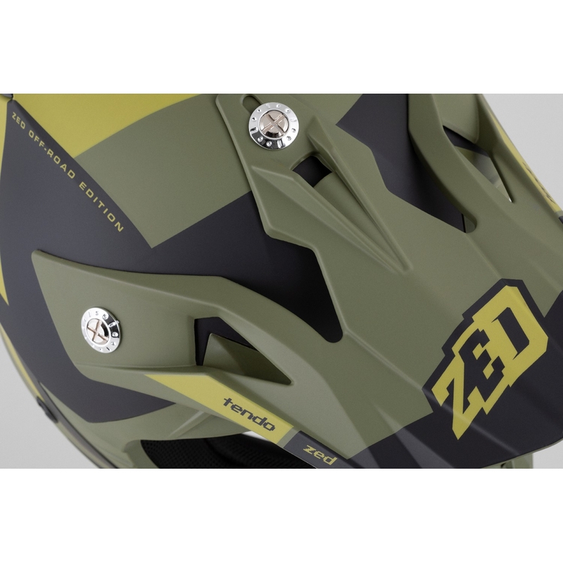 Kinder-Motocross-Helm ZED X1.9 Tendo dunkelgrün-hellgrün