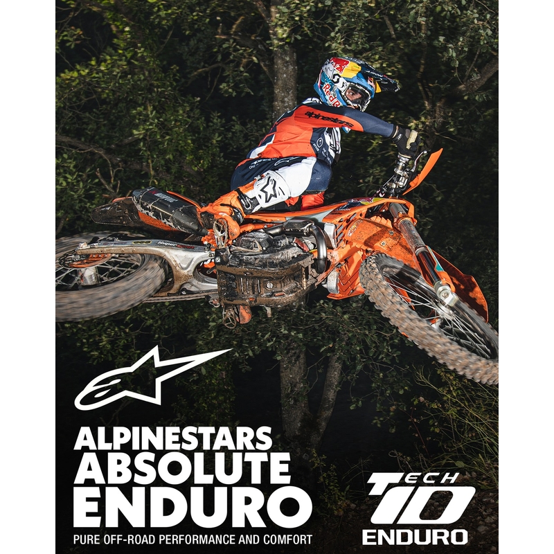 Motorradstiefel Alpinestars Tech 10 Enduro fluo orange-schwarz-weiß