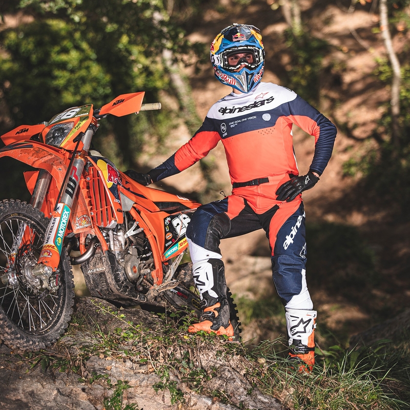 Alpinestars PRO-Dura Motocross-Trikot blau-orange-weiß
