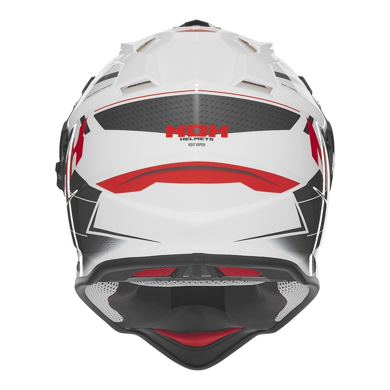 Enduro-Motorradhelm NOX N312 Vapor weiß-schwarz-rot