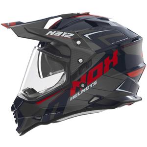 Enduro-Motorradhelm NOX N312 Vapor schwarz-blau-rot