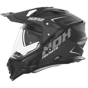 Enduro-Motorradhelm NOX N312 Vapor mattschwarz-grau
