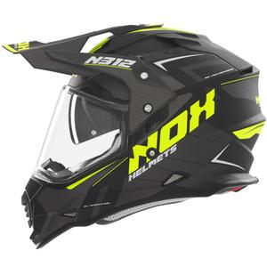 Enduro-Motorradhelm NOX N312 Vapor mattschwarz-gelb