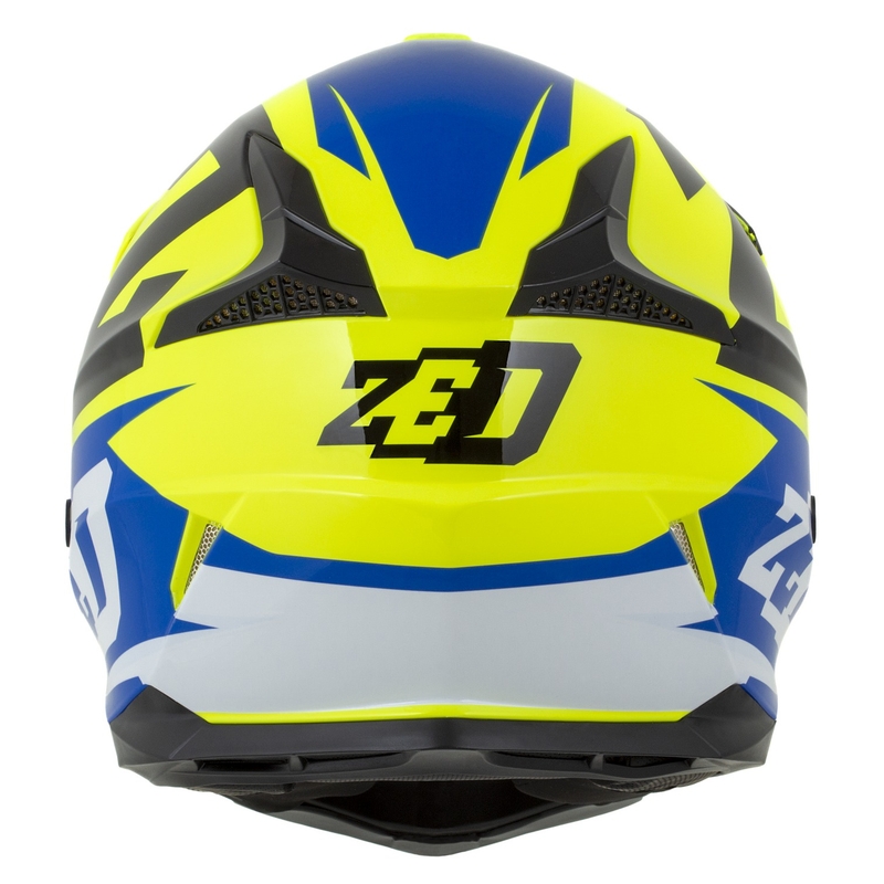 Motorrad-Motocross-Helm ZED X1.9 Targa fluo gelb-blau-schwarz-weiß