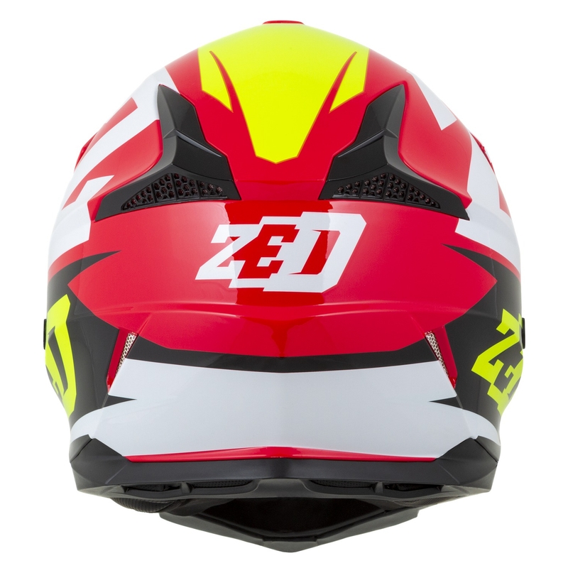 ZED X1.9D Targa Kinder Motocross Motorradhelm Rot-Fluo Gelb-Schwarz-Weiß
