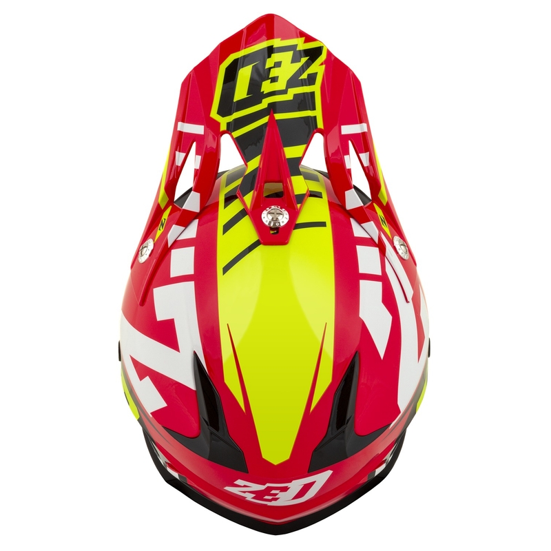ZED X1.9D Targa Kinder Motocross Motorradhelm Rot-Fluo Gelb-Schwarz-Weiß