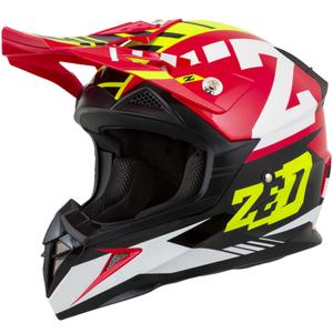 ZED X1.9D Targa Kinder Motocross Motorradhelm Rot-Fluo Gelb-Schwarz-Weiß
