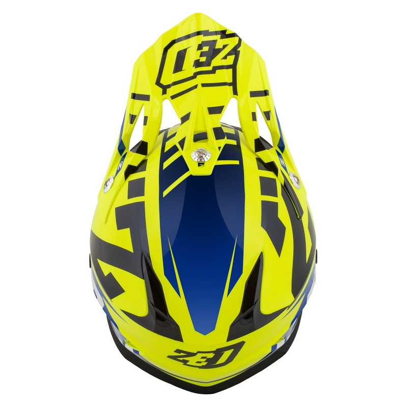 ZED X1.9D Targa Fluo Gelb-Blau-Schwarz-Weiß Kinder-Motocross-Motorradhelm