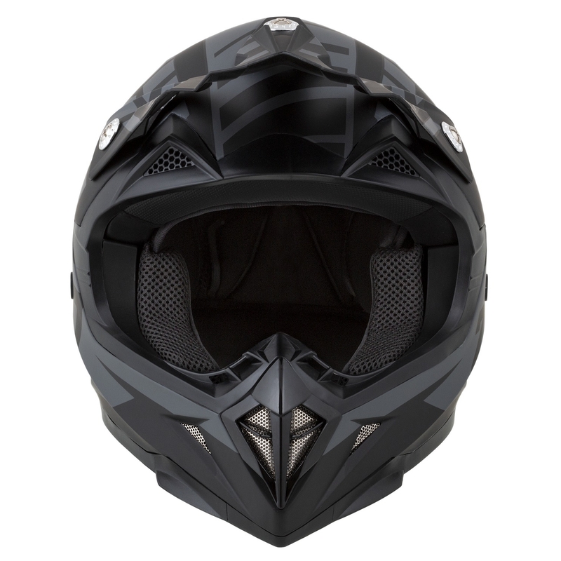 ZED X1.9D Targa Motocross-Motorradhelm für Kinder, Mattgrau-Schwarz