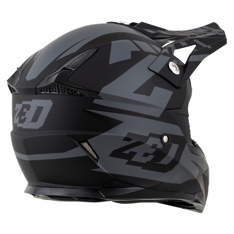 ZED X1.9D Targa Motocross-Motorradhelm für Kinder, Mattgrau-Schwarz