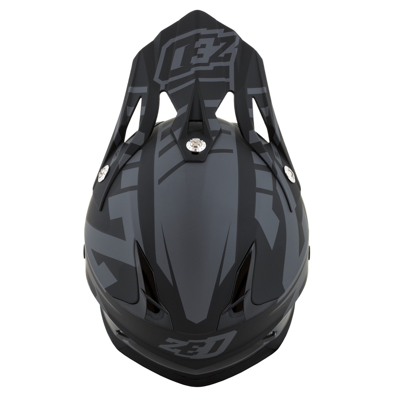 ZED X1.9D Targa Motocross-Motorradhelm für Kinder, Mattgrau-Schwarz