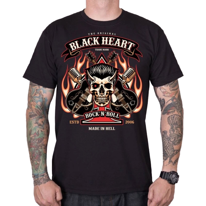 T-Shirt Black Heart HillBilly Boy schwarz