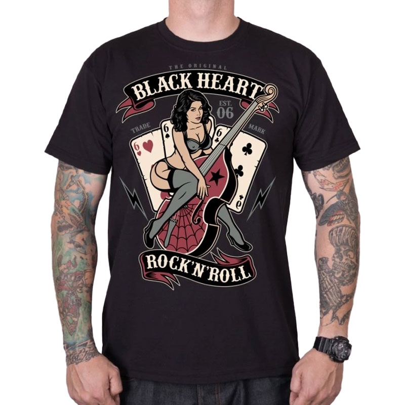 Black Heart Bass Pin Up T-Shirt schwarz