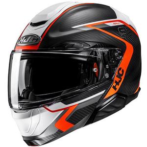 Klapp-Motorradhelm HJC RPHA 91 CARBON Lagos MC6HSF schwarz-grau-orange