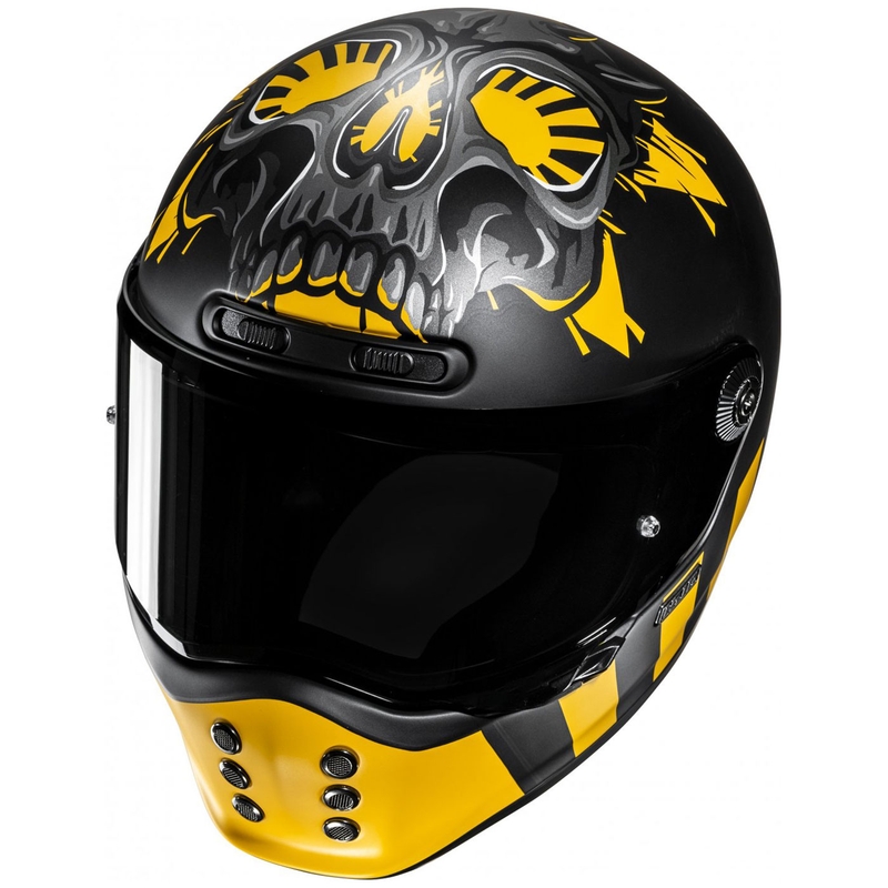 Integrierter Motorradhelm HJC V10 Crania MC3SF schwarz-gelb
