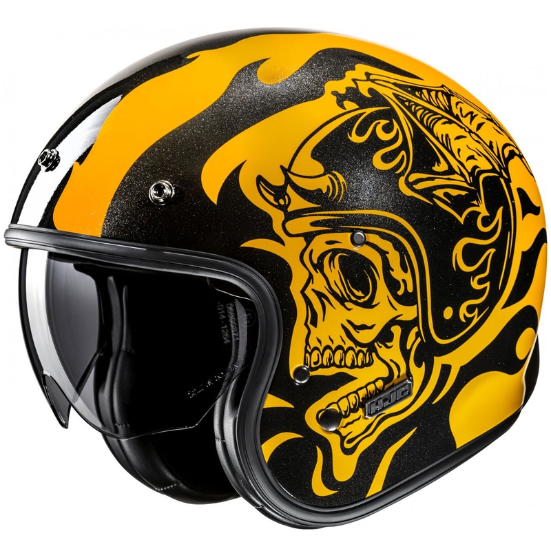 Offener Motorradhelm HJC V31 Flame MC3 gelb-schwarz