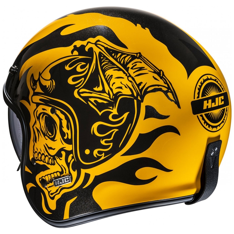 Offener Motorradhelm HJC V31 Flame MC3 gelb-schwarz