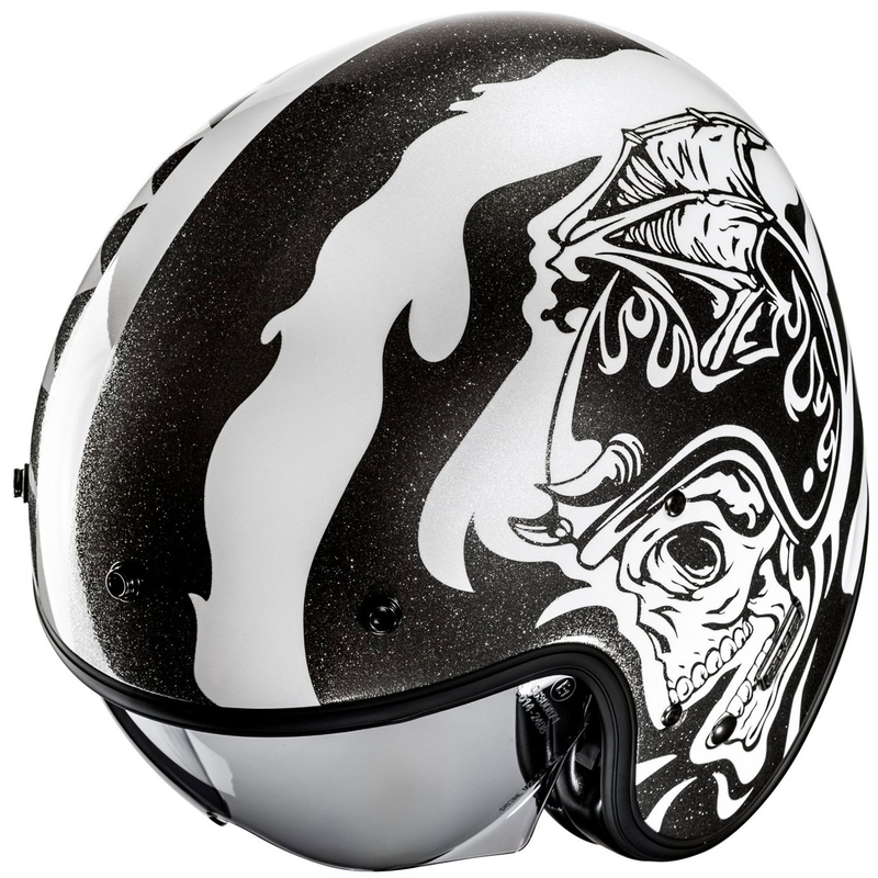 HJC V31 Flame MC5 offener Motorradhelm schwarz-weiß