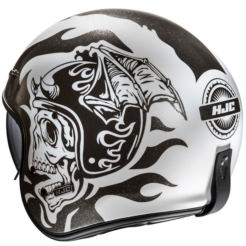 HJC V31 Flame MC5 offener Motorradhelm schwarz-weiß
