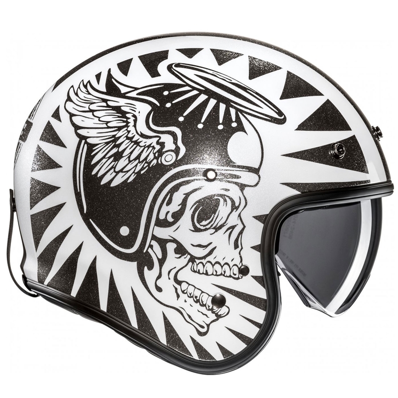 HJC V31 Flame MC5 offener Motorradhelm schwarz-weiß