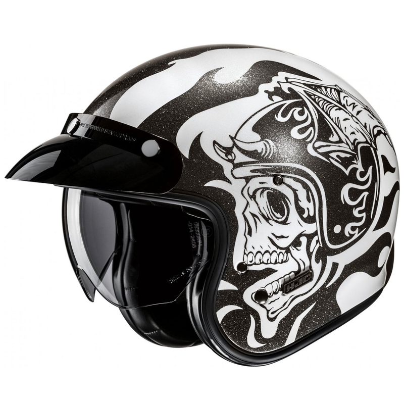 HJC V31 Flame MC5 offener Motorradhelm schwarz-weiß