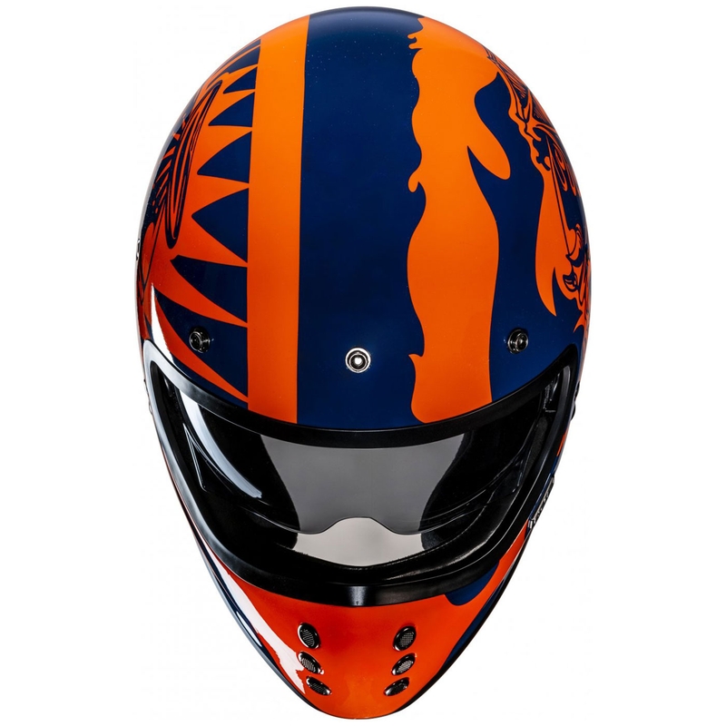 HJC V60 Flame MC27 Integralhelm Motorrad orange-blau