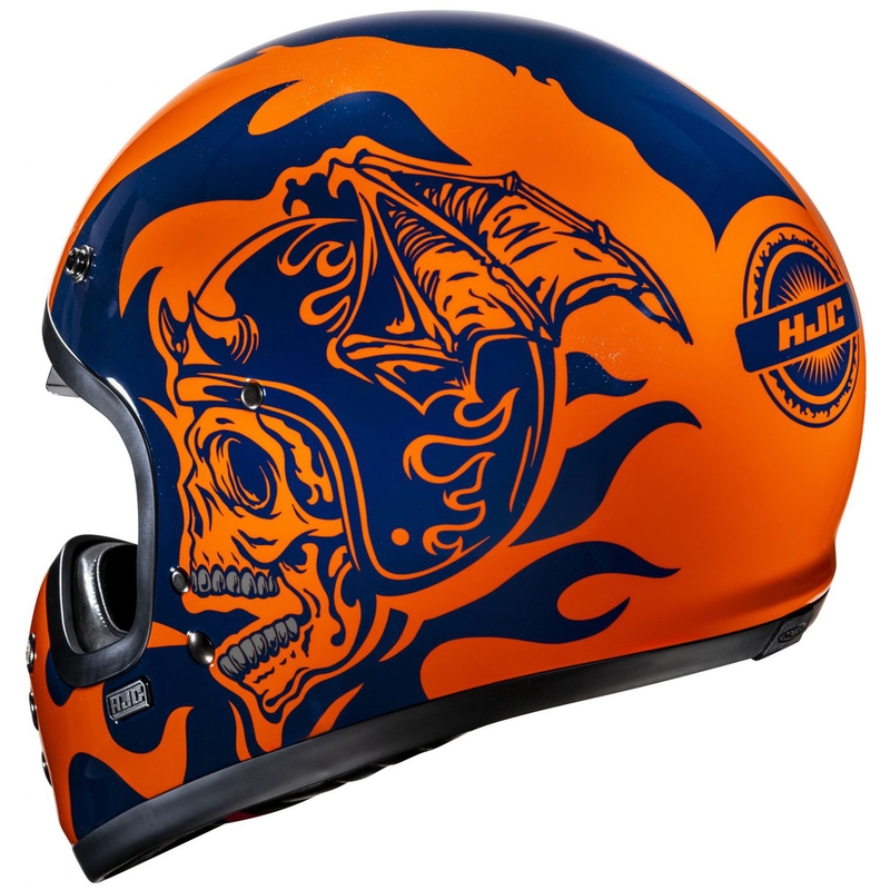 HJC V60 Flame MC27 Integralhelm Motorrad orange-blau