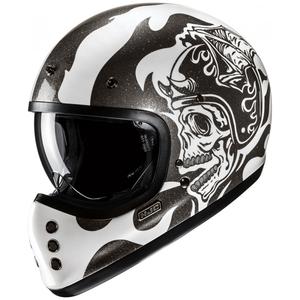 HJC V60 Flame MC5 Integral-Motorradhelm schwarz-weiß