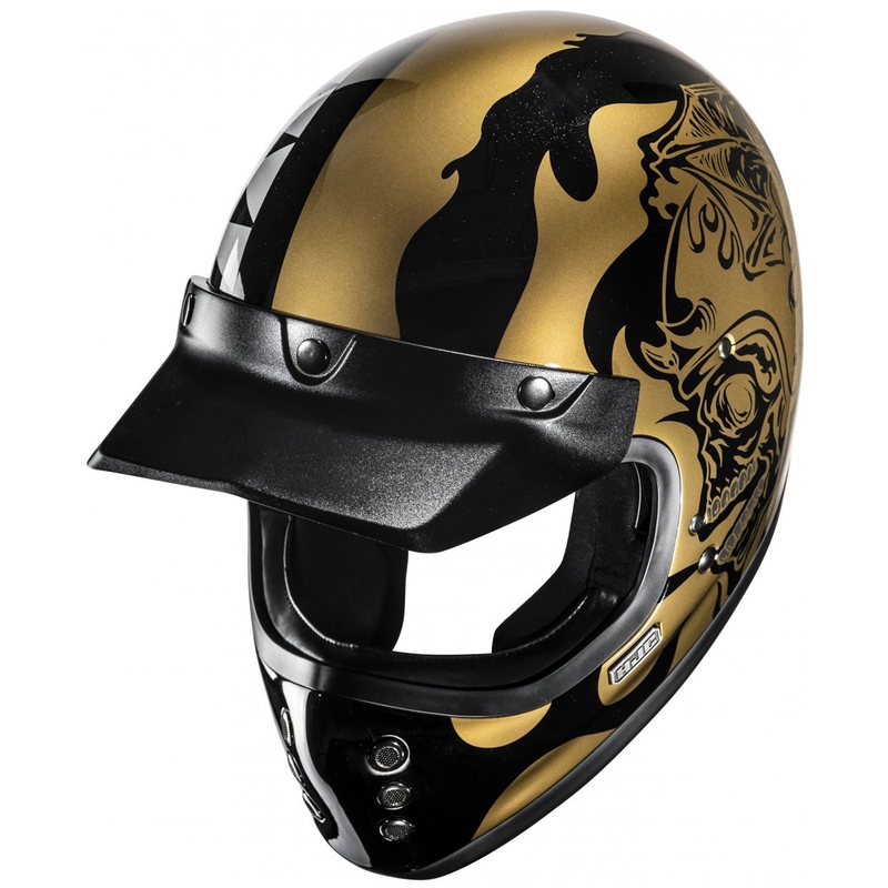 HJC V60 Flame MC9 Motorrad Integralhelm gold-schwarz