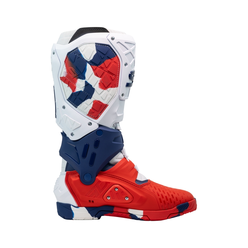 Motorradstiefel SiDi Crossair X weiß-blau-rot