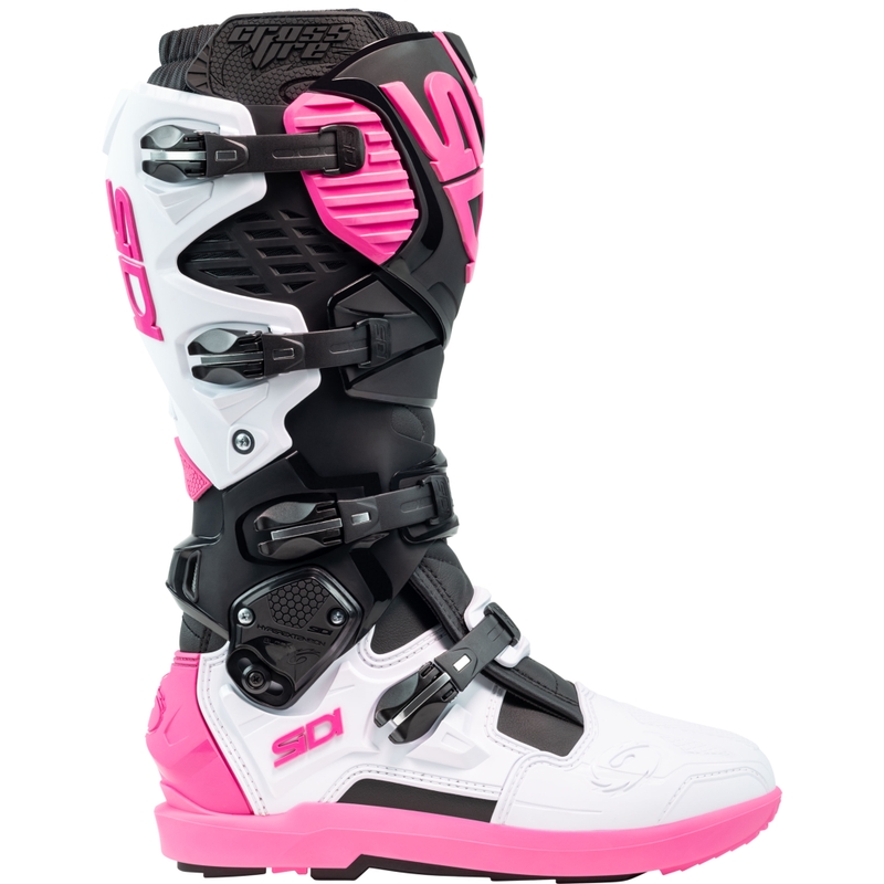 Motorradstiefel SiDi Crossfire 3 SRS schwarz-weiß-rosa