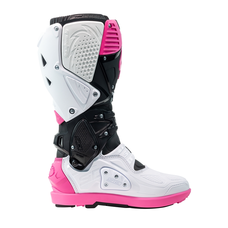 Motorradstiefel SiDi Crossfire 3 SRS schwarz-weiß-rosa