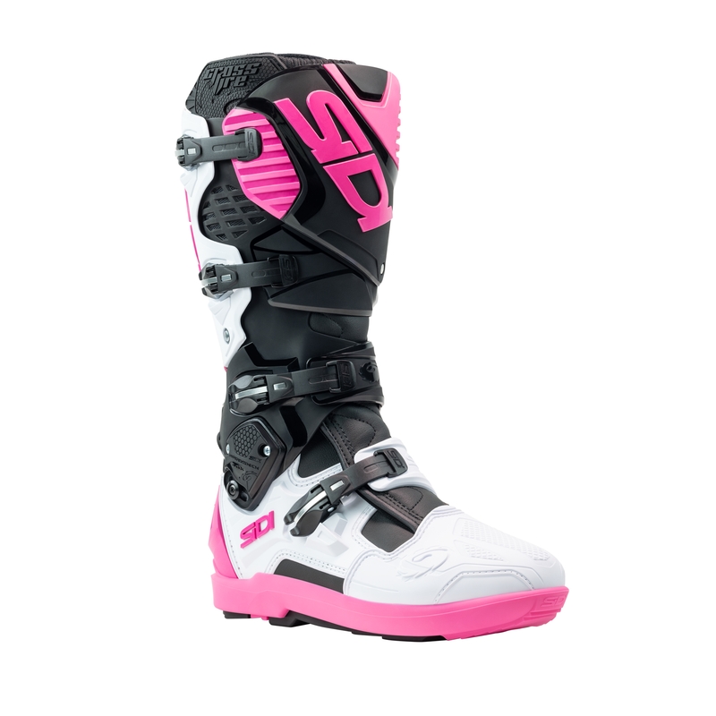 Motorradstiefel SiDi Crossfire 3 SRS schwarz-weiß-rosa